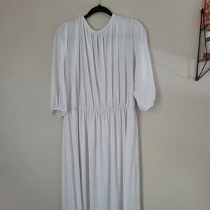 Very long(To the floor) white dress. XL